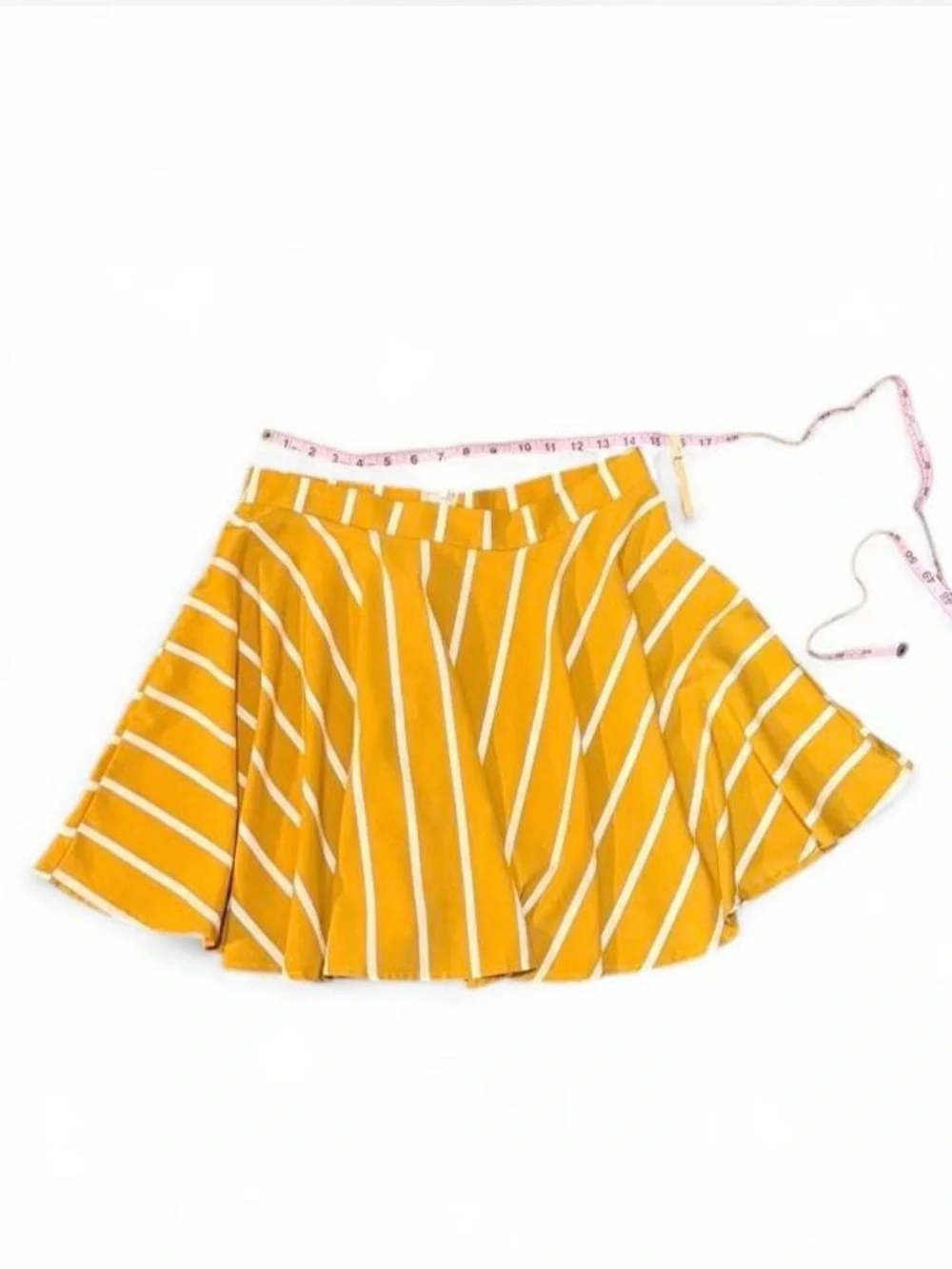 Yellow and White Striped A-Line Skirt Sz XL (Could also be worn as a top)